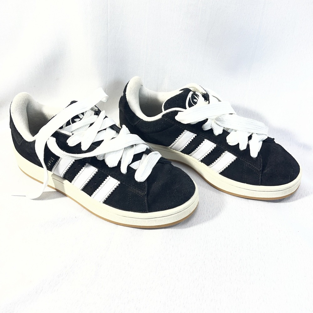 adidas Campus Black White Suede Men's Striped Sneakers Lace Up Breathable